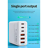 Адаптер мережевий XO L133 3USB, 3Type-C, QC, 1.5 м, білий, фото 2