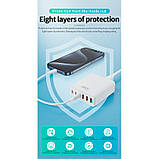 Адаптер мережевий XO L133 3USB, 3Type-C, QC, 1.5 м, білий, фото 6