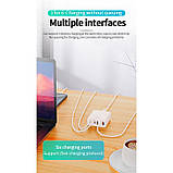 Адаптер мережевий XO L133 3USB, 3Type-C, QC, 1.5 м, білий, фото 7