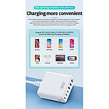 Адаптер мережевий XO L133 3USB, 3Type-C, QC, 1.5 м, білий, фото 8