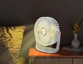 Вентилятор настільний акумуляторний HOCO DF12, чорний, фото 4