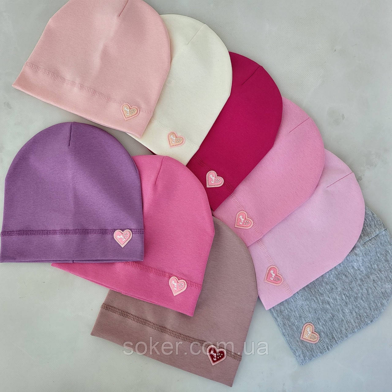 Шапка для дівчаток подвійна,тканина рубчик