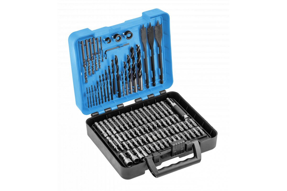Комплект біт та свердел 100 штук Hogert для інструментів (HT6D191), фото 1