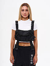 Нагрудна сумка з велкро панеллю Страйкер чорний