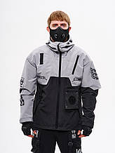 Вітрівка з принтами Даркнет сірий з чорним S, M, L, XL, XXL