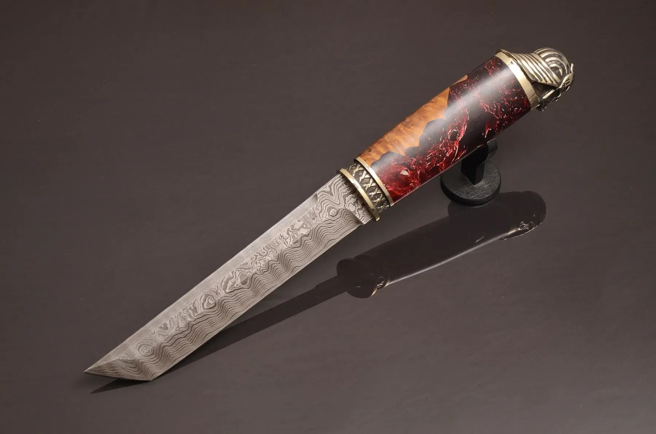 Ніж авторський "Танто східний" дамаськ, ручна робота, фото 1