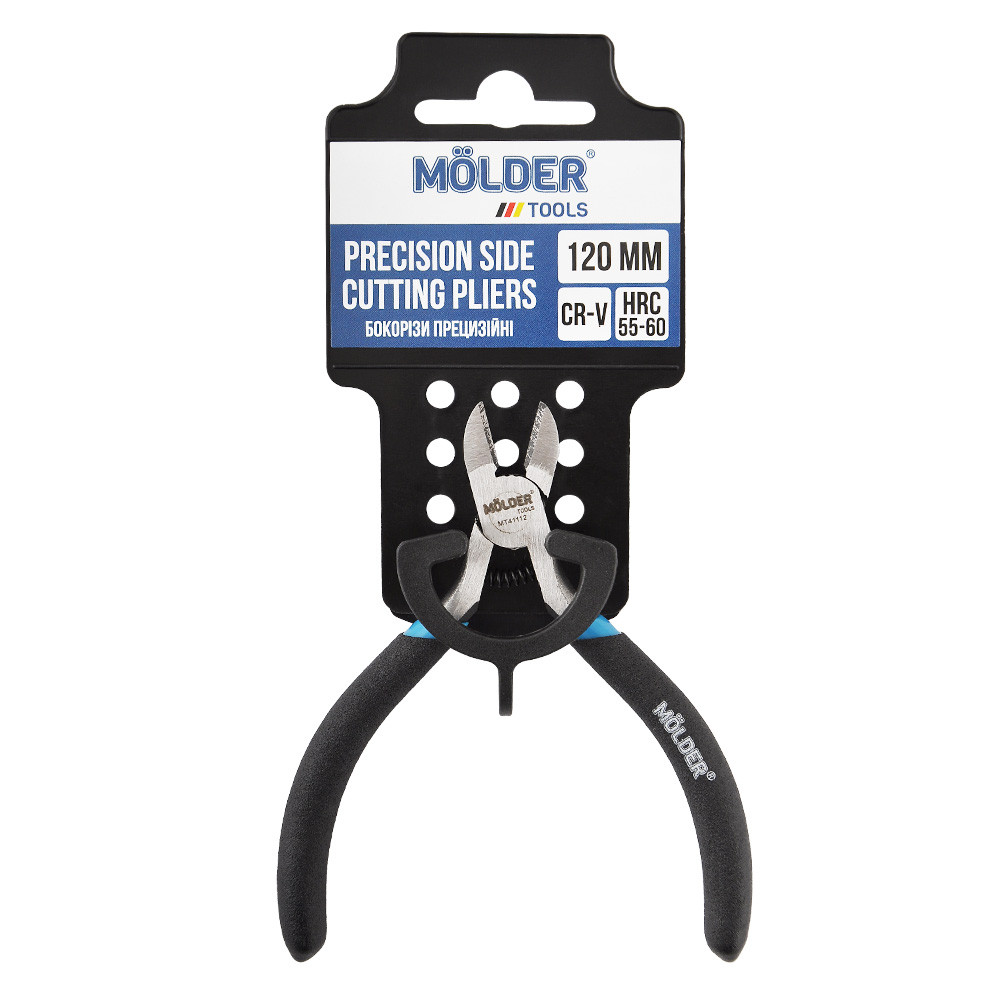 Бокорізи прецизійні MOLDER 120мм, Cr-V, HRC 55-60, поліровані, оліє-стійка, прогум. ручка (120шт/ящ), фото 1