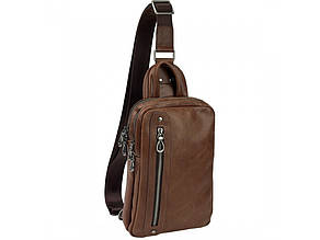 Стильна чоловіча сумка-слінг з USB роз'ємом на два відділення виготовлена з міцного вологостійкого текстилю