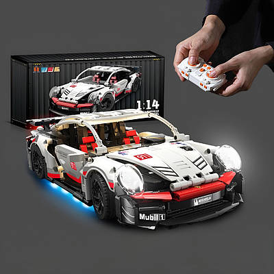 Конструктор Cyberpunk Porsche 911 перегонова модель з двигуном та підсвіткою сумісний із лего