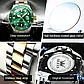 Годинник чоловічий Olevs 5885 Green Accents з підсвіткою і датою, кварцовий на металевому браслеті, фото 6