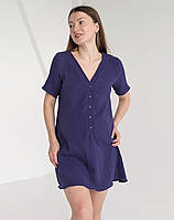 Муслінова сорочка для пологів (синій), фото 2