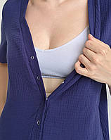 Муслінова сорочка для пологів (синій), фото 7