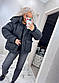 Зимова об'ємна куртка пуховик на блискавці з великим капюшоном коротка (р. 42-52) 65KU1293, фото 4