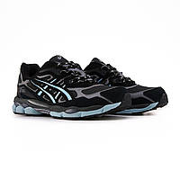 Чорні замшеві чоловічі кросівки Asics Gel-NYC Black Blue Асікс Гель Демісезонні повсякденні