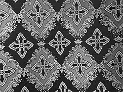 Шовкова церковна тканини Агапа чорна з сріблом