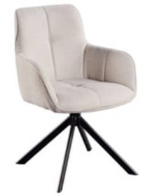 Поворотний стілець Hamster м'яке крісло в тканинній оббивці бежевого кольору