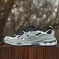 Сірі замшеві жіночі кросівки Asics Gel NYC Silver Black / Асікс Гель Демісезонні повсякденні