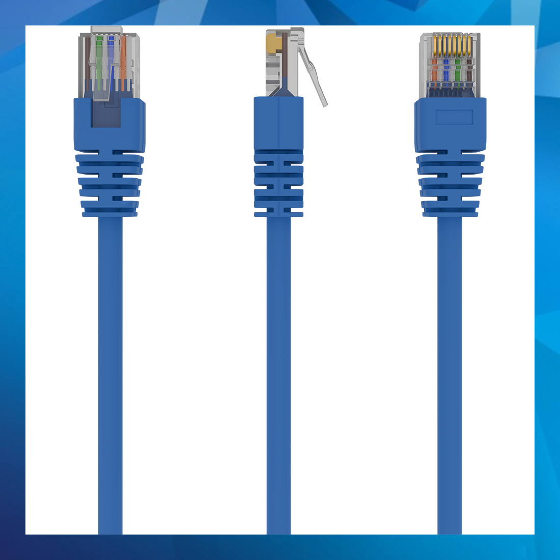 Патч-корд UTP Cablexpert (PP12-2M/B) літий, 50u "штекер із засувкою, 2 м, синій, фото 1