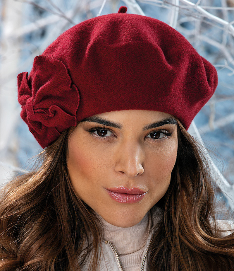 Елегантний жіночий берет Willi "Barsata" з елегантним декором бант у кольорі вишня., фото 1