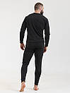Комплект термобілизни чоловічий (кофта, штани) S - Чорний, фото 2