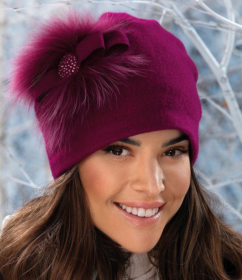 Модна шапка-бандана Willi «Bavaria», з ефектним декором, у кольорі соковита фуксія., фото 1