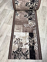 Доріжка на підлогу Версаль, ширина 60 см, коричневий колір, на повстяній основі на підлогу в кухню, коридор