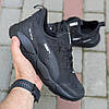 Чоловічі шкіряні кросівки (натуральна шкіра) чорні демісезонні для чоловіків на весну осінь, розміри 40-45, фото 2