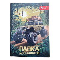 Папка для зошитів А5+ на гумці Джип ламініція, картон