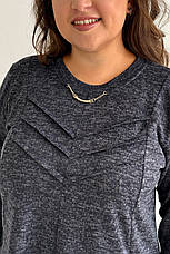 Туніка з кишенями у великих розмірах на осінь і весну синя, фото 4