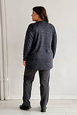 Туніка з кишенями у великих розмірах на осінь і весну синя, фото 5