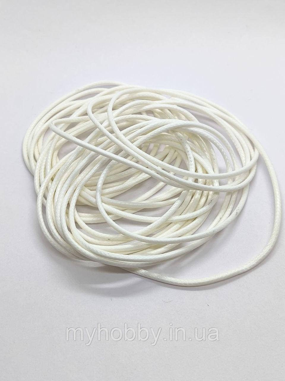 Шнур полієстер 2мм Білий -5м відрізок, фото 1