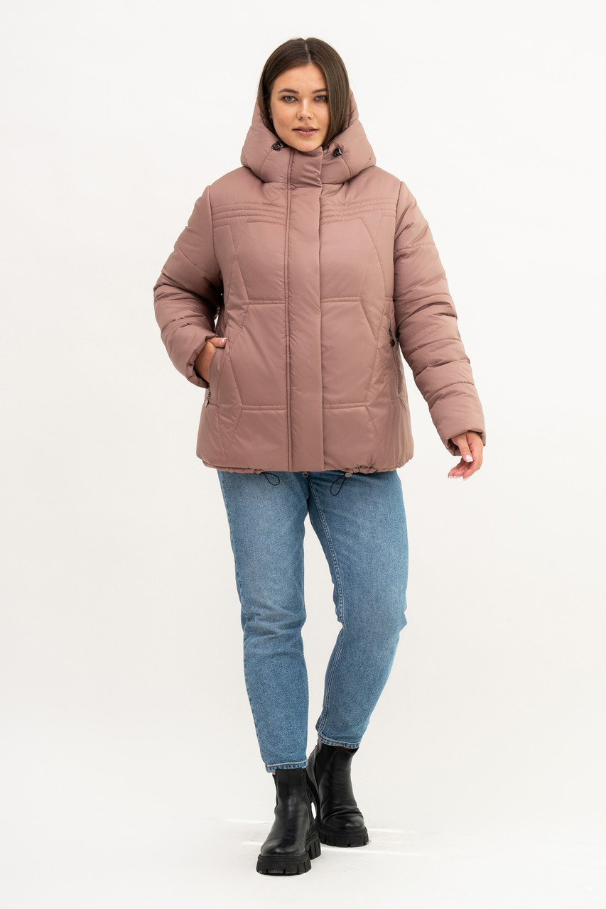 Молодіжна жіноча куртка з капюшоном - Синтепух, розміри 48-60, фото 1