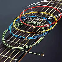 Струни для гітари 6 шт металеві кольорові