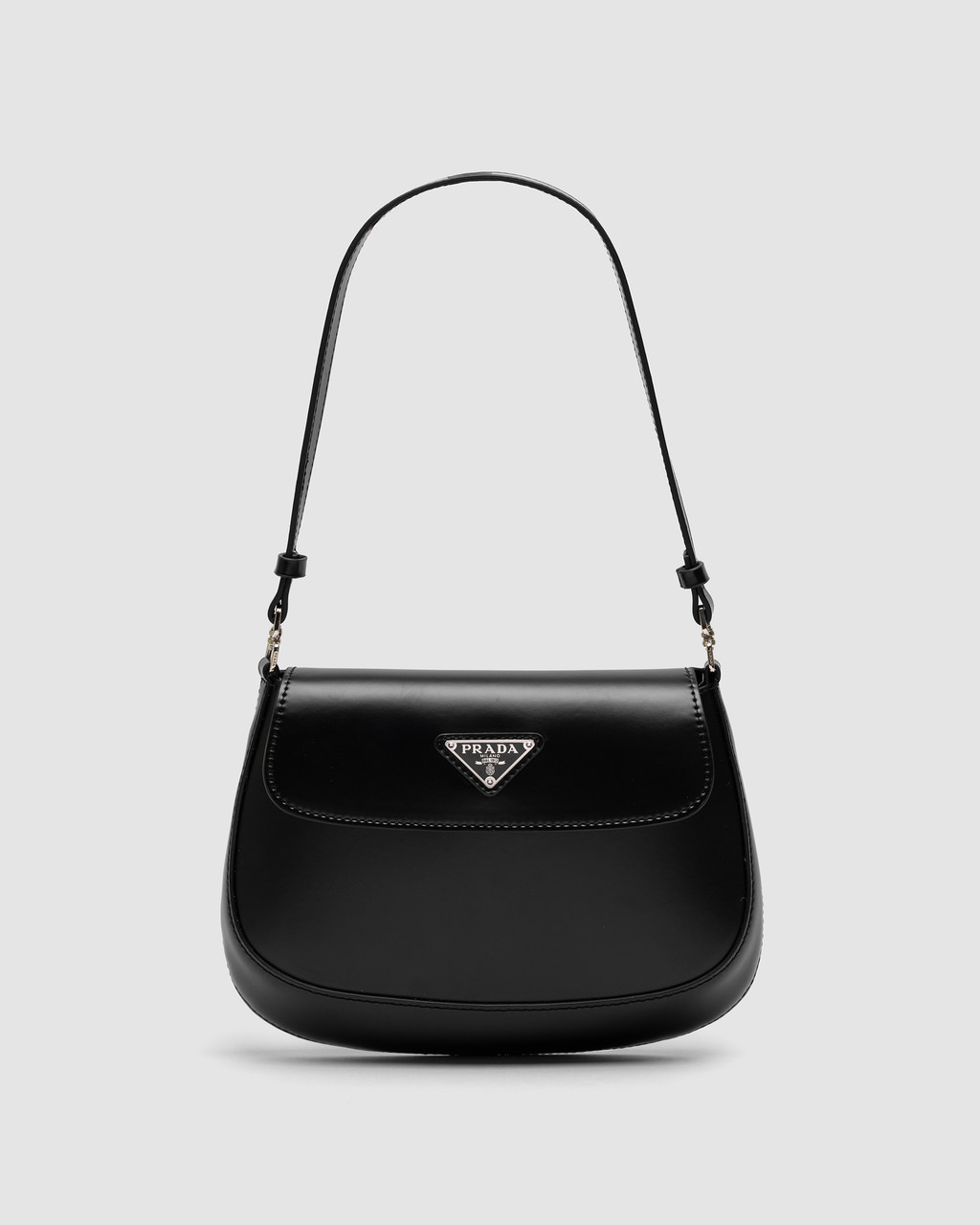 💎 Prada Cleo Lacquered Leather Mini Bag Black 22 х 17 х 3 см, фото 1