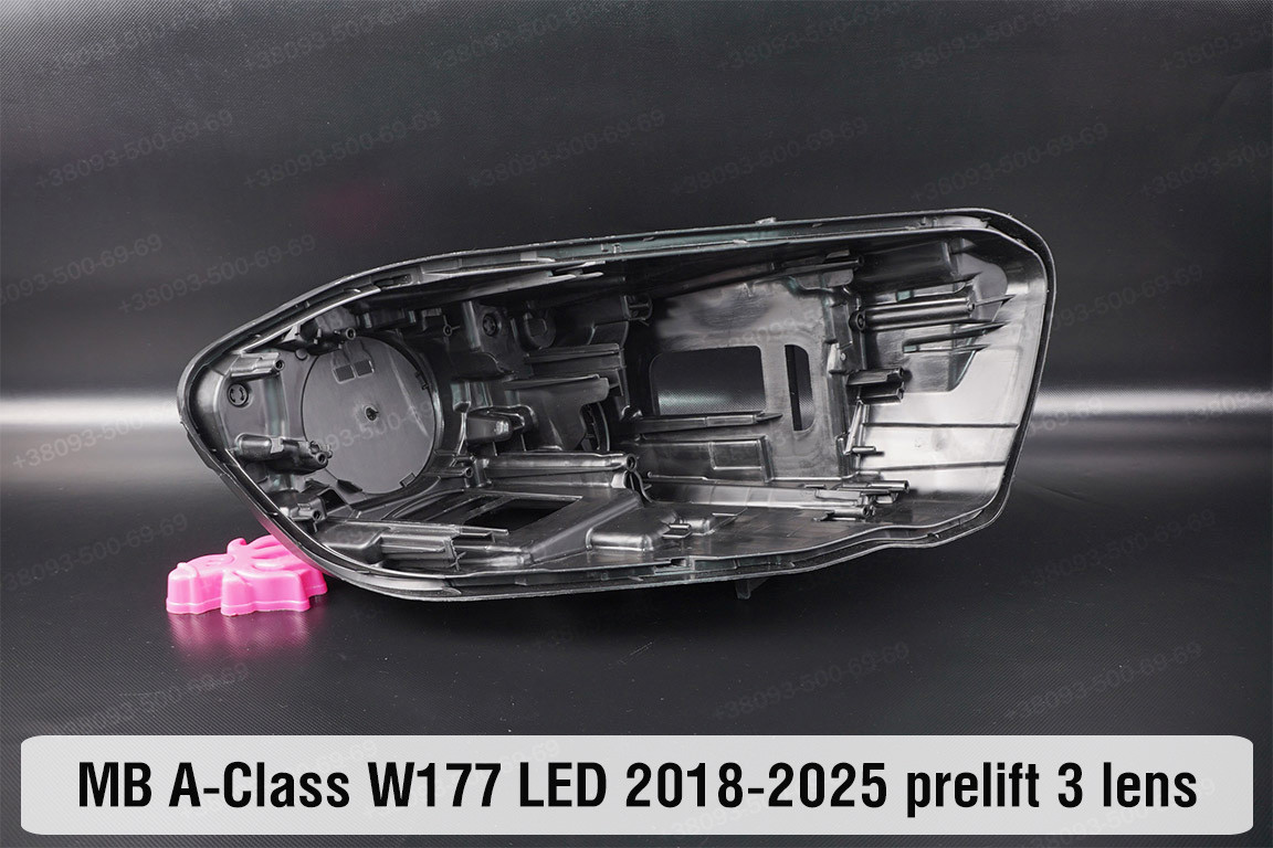 Корпус фари Mercedes-Benz A-Class W177 LED 3 лінзи (2018-2025) дорест правий, фото 1