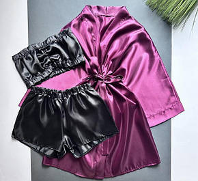 Комплект халат-топ-шорти