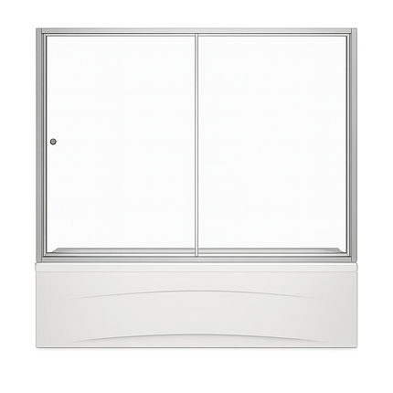 Штора для ванної KO&PO 170 S 2 170х140 см хром розсувні двері прозоре скло, фото 1