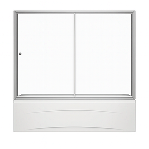 Штора для ванної KO&PO 170 S 2 170х140 см хром розсувні двері прозоре скло