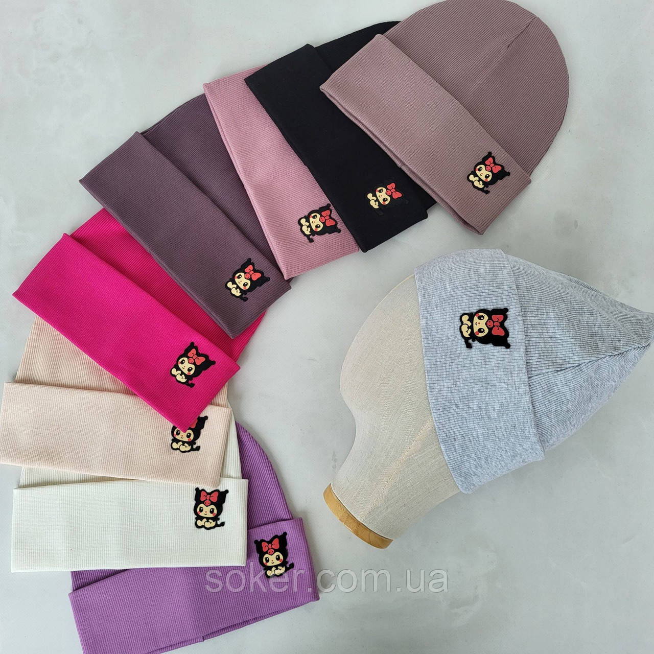 Шапка для дівчаток,тканина трикотаж