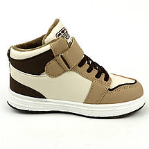 Дитячі демісезонні черевики хайтопи бежеві тм Tom.M розмір 35 - устілка 21,8 см, фото 3