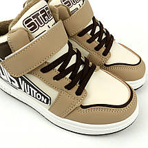 Дитячі демісезонні черевики хайтопи бежеві тм Tom.M розмір 35 - устілка 21,8 см, фото 4