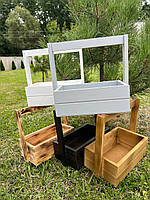 Дерев'яний ящик для квітів і декорів "Флора М" з ручкою