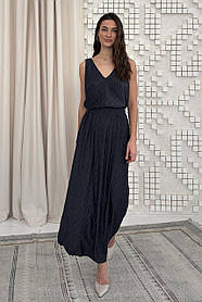 Довга жіноча спідниця кльош з тисненим принтом 44-50 разміри графітова