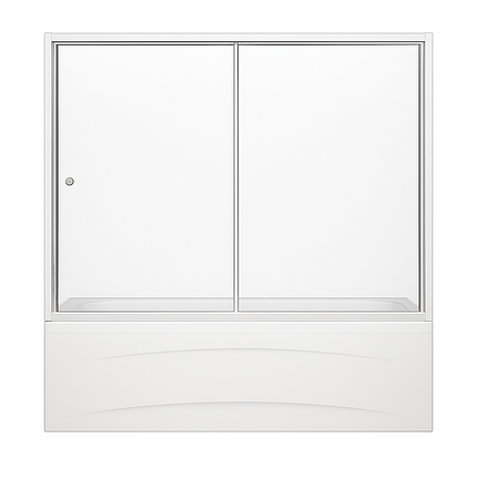 Штора на ванну KO&PO 150 S 2 150х140 см розсувна біла скло прозоре, фото 1