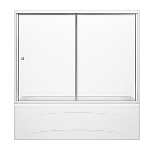 Штора на ванну KO&PO 150 S 2 150х140 см розсувна біла скло прозоре