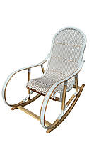 Крісло качалка з лози і ротанга в білому кольорі «Еліт однотонна"