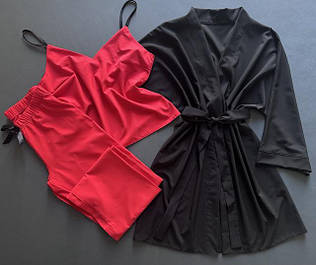 Комплект халат-майка-штани