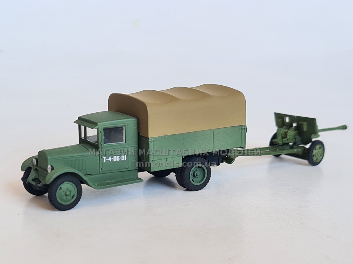 Масштабна модель ЗІС-5 тентований з гарматою 76 мм, масштаб 1/87, H0, фото 1