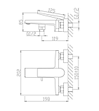 Змішувач для ванної MONE Delux KAREN 6385385G GOLD, фото 5