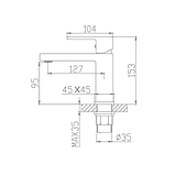 Змішувач для умивальника MONE Deluxe BERYL 1392392GR Gun Grey, фото 5